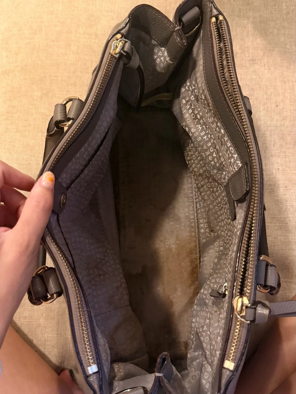 Kate Spade Gray Leather Tote